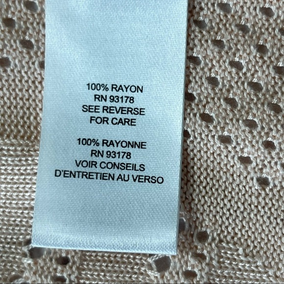 T Tahari Woman’s Peach Color Open drape front knitted cardigan long sleeve - Picture 8 of 10